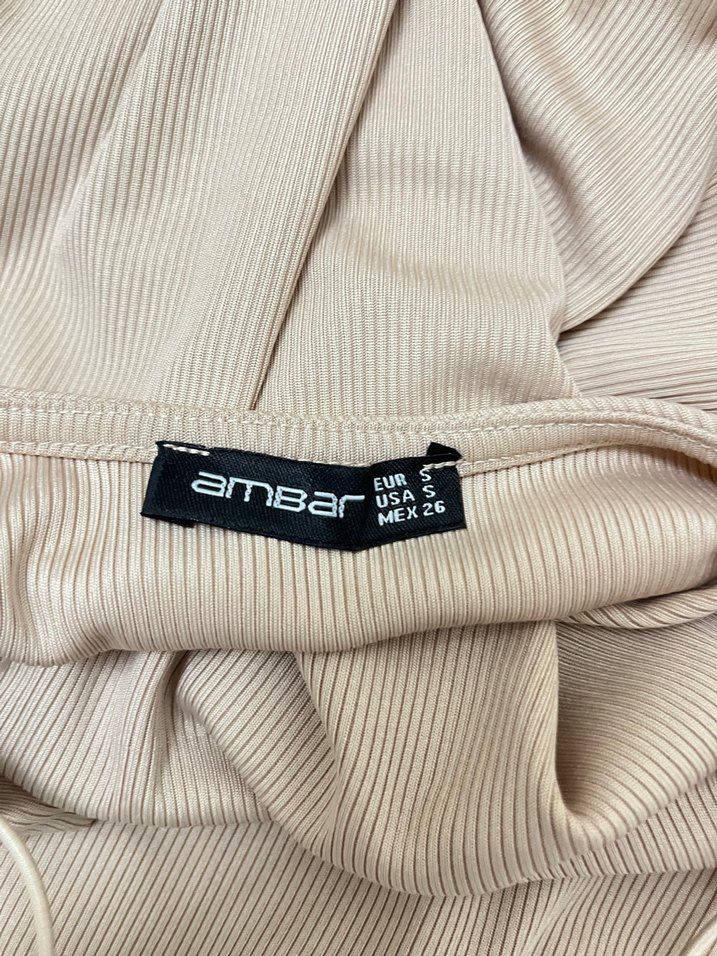 Bej Mini Elbise - Görsel 5