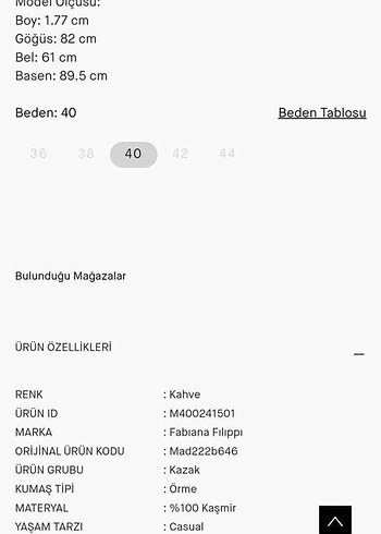 ORJINAL FABIANA FLIPPI KAZAK EN 46 BOY 56 - Görsel 8