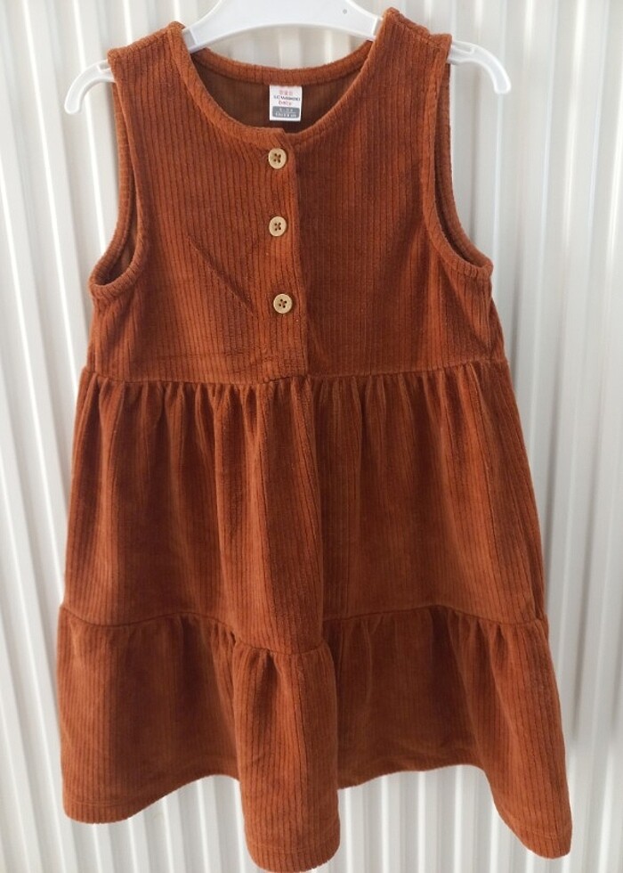 Kız Çocuk Kadife Jile Elbise  - Görsel 2