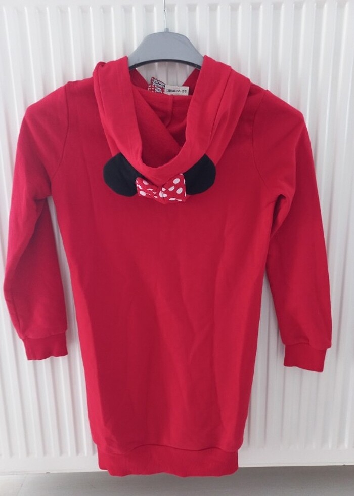 Kız çocuk kapişonlu polar elbise - Görsel 4