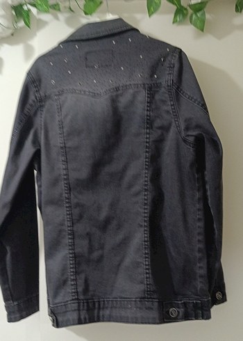 36 Beden siyah Renk Düğmeli Siyah Kadın Denim Ceket