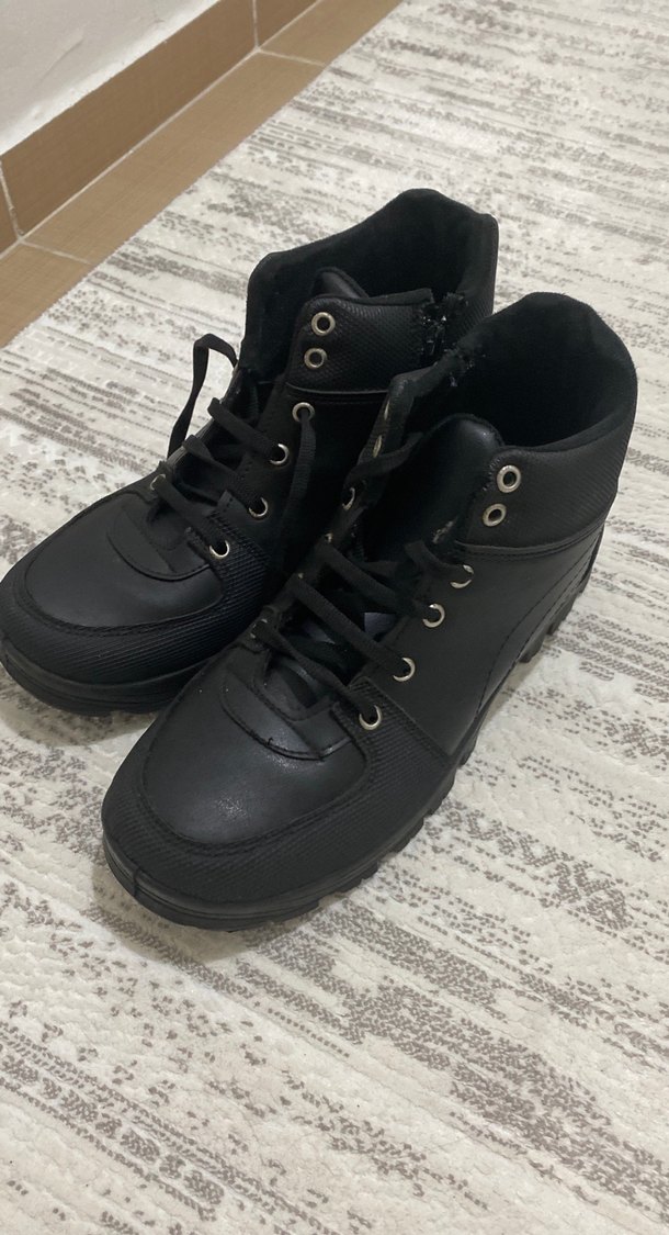 Siyah Bağcıklı Erkek Sokak Stili Bot - Görsel 2