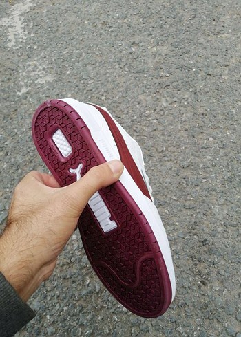 Beyaz Bordo Kadın Spor Ayakkabı - Görsel 3