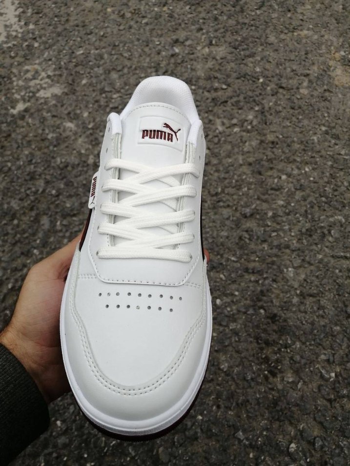 Beyaz Bordo Kadın Spor Ayakkabı - Görsel 4