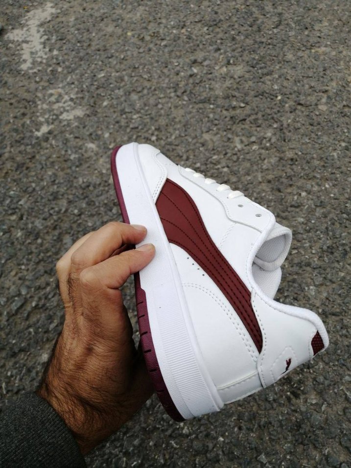 Beyaz Bordo Kadın Spor Ayakkabı - Görsel 2