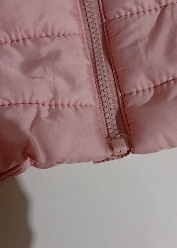 Kız Çocuk Kapüşonlu Fermuarlı Pembe Yelek - Görsel 3