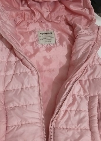 Kız Çocuk Kapüşonlu Fermuarlı Pembe Yelek - Görsel 6