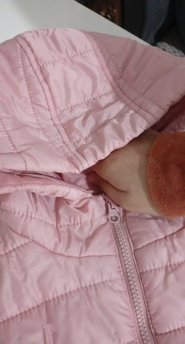 Kız Çocuk Kapüşonlu Fermuarlı Pembe Yelek - Görsel 4