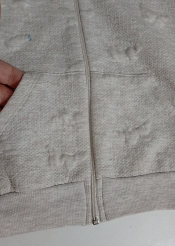 Kız Çocuk Gri Kapüşonlu Kolsuz Yelek - Görsel 3