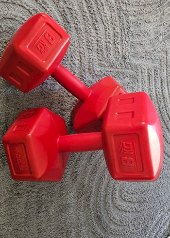 Beden 8 KG Kırmızı Egzersiz Dambıl Seti