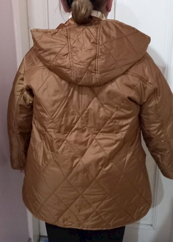 Düğmeli Bej Kadın Kışlık Mont - Görsel 2