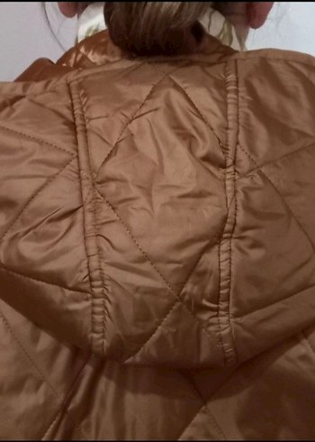 Düğmeli Bej Kadın Kışlık Mont - Görsel 6