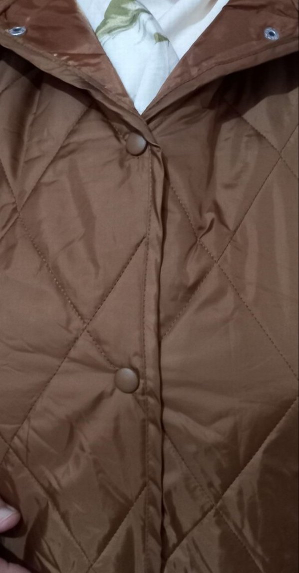 Düğmeli Bej Kadın Kışlık Mont - Görsel 4