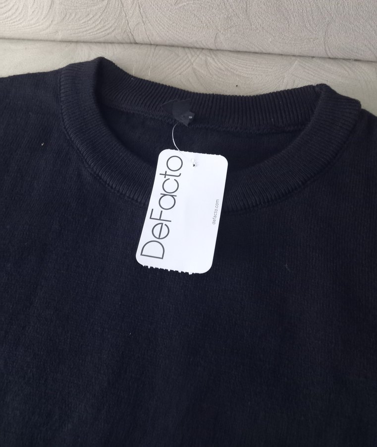 Siyah Kadın Rahat Kesim Sweatshirt - Görsel 4