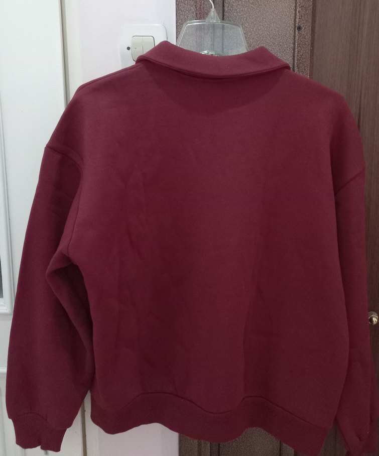 Bordo Vimbldon Baskılı Sweatshirt Yeni sezon Oversize  pamuklu - Görsel 2