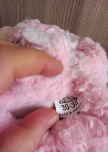 Kızlar için Pembe Peluş Hayvanlı panduf - Görsel 8