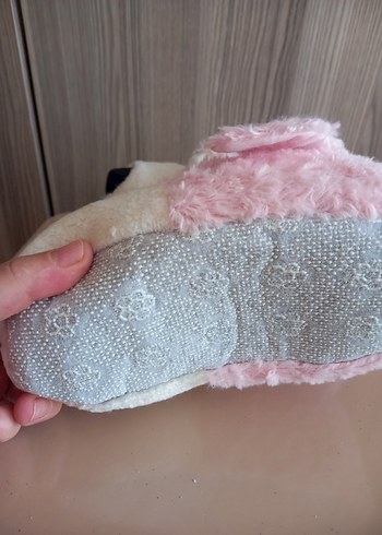 Kızlar için Pembe Peluş Hayvanlı panduf - Görsel 7