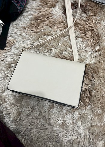 Krem Deri Kadın Omuz Çantası - Görsel 2