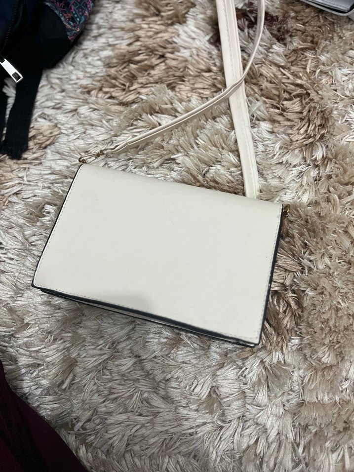 Krem Deri Kadın Omuz Çantası - Görsel 2