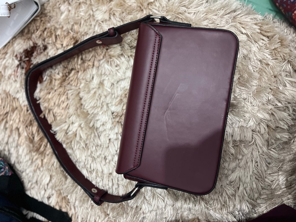 Burgundy Deri Kadın Çanta - Görsel 3