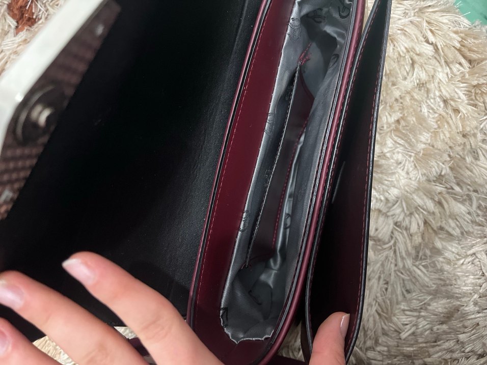 Burgundy Deri Kadın Çanta - Görsel 2