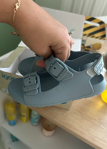 25 Beden mavi Renk Erkek Çocuk mavi Tokalı Sandalet