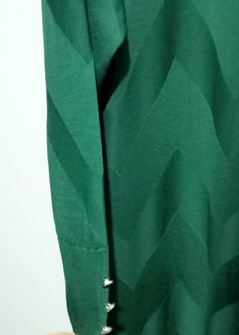 Uzun Kol Yeşil Triko tunik - Görsel 3