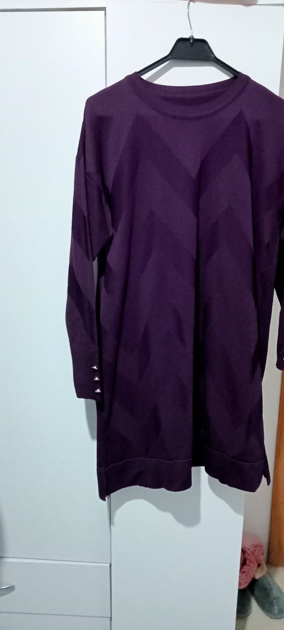 Mor Kadın Uzun Kollu  Tunik - Görsel 2