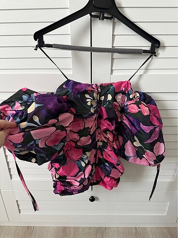 s Beden pembe Renk H&m çiçekli bluz