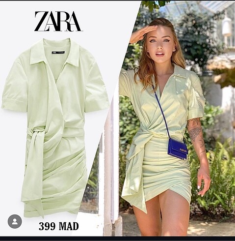 Zara drapeli elbise