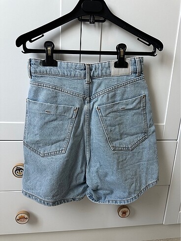 36 Beden mavi Renk Zara mom kot şort