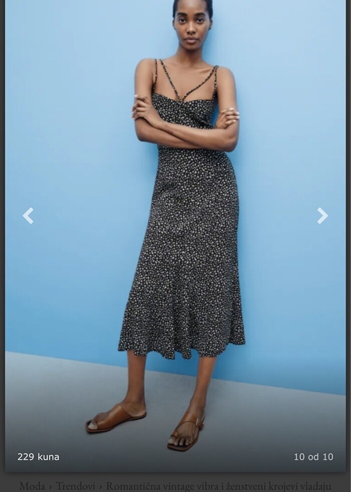 Zara askılı çiçekli elbise - Görsel 2