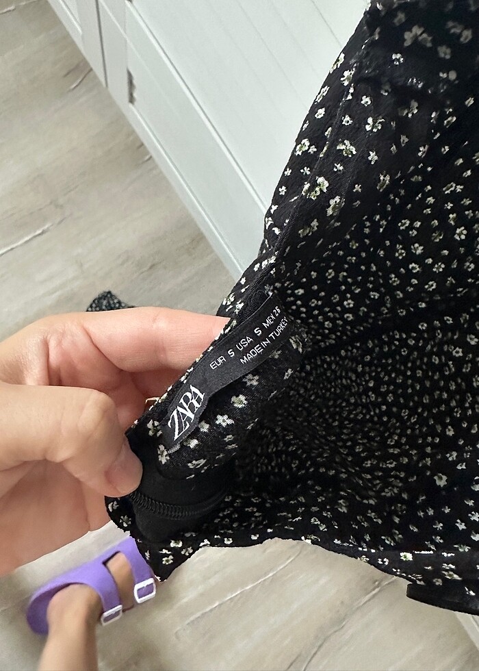 Zara askılı çiçekli elbise - Görsel 4