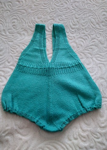 Çağla Yeşili, Beli Bağcıklı, Şortlu Tulum - Görsel 2