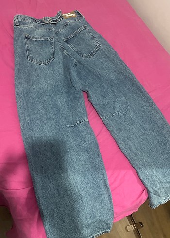 Lisa 90lar Tokalı Indigo Mavi Jean Pantolon - Görsel 3