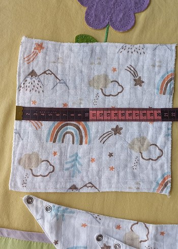 2li Müslin Ağız Mendili+2li Müslin Önlük - Görsel 7