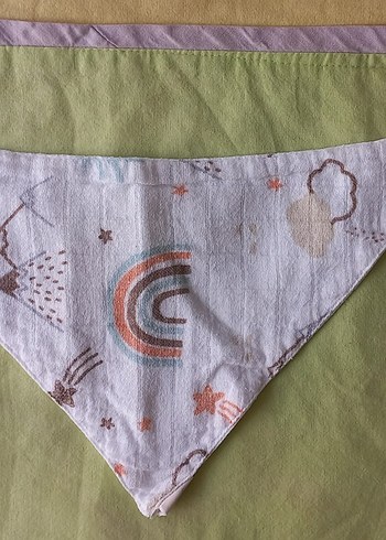 2li Müslin Ağız Mendili+2li Müslin Önlük - Görsel 5