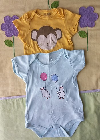 2li Erkek Bebek Kısa Kollu Zıbınlar - Görsel 2