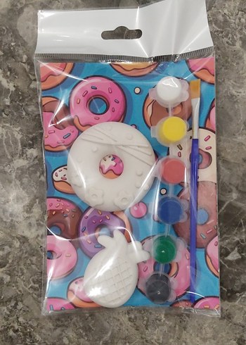 çocuklar için taş boyama hobi seti donut ve meyve temalı - Görsel 3