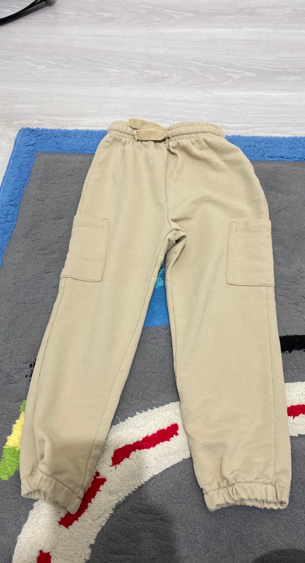 2li takım 
Bej Bel Detaylı Erkek Çocuk Rahat Pantolon - Görsel 3