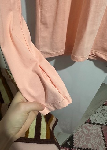 Somon rengi parmak geçirmeli body - Görsel 4