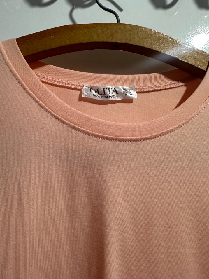 Somon rengi parmak geçirmeli body - Görsel 3