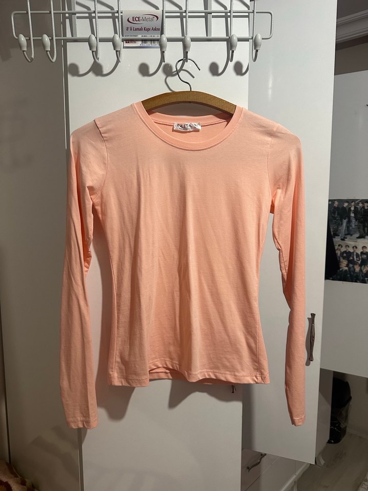 Somon rengi parmak geçirmeli body - Görsel 2