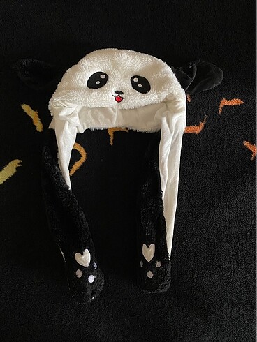 Sevimli peluş panda figürlü oynar kullaklı şapka