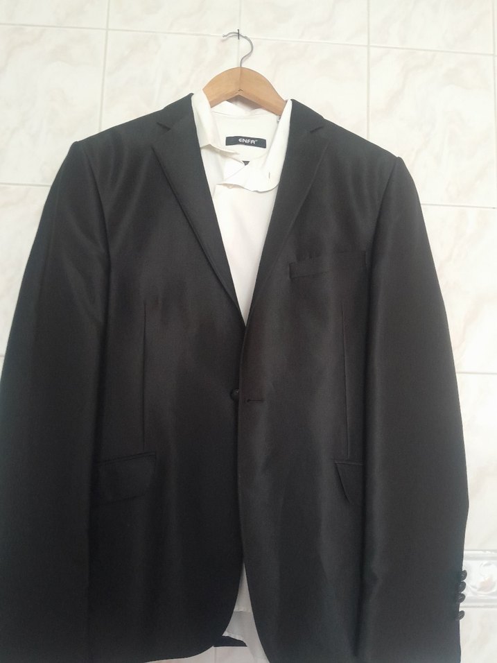 Düğmeli Siyah Erkek Takım elbise damatlik marka sarar degil - Görsel 3