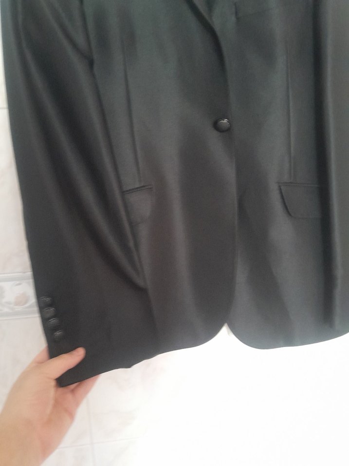 Düğmeli Siyah Erkek Takım elbise damatlik marka sarar degil - Görsel 2