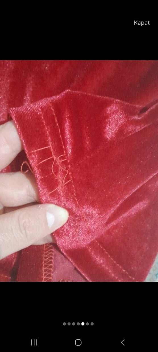 Bordo Nakışlı İp Askılı Mini Pijama Takımı - Görsel 4