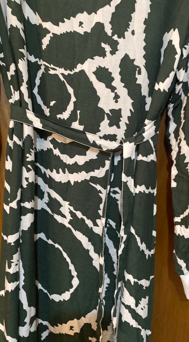 Uzun Siyah Bağlama Desenli Bohem Elbise - Görsel 2