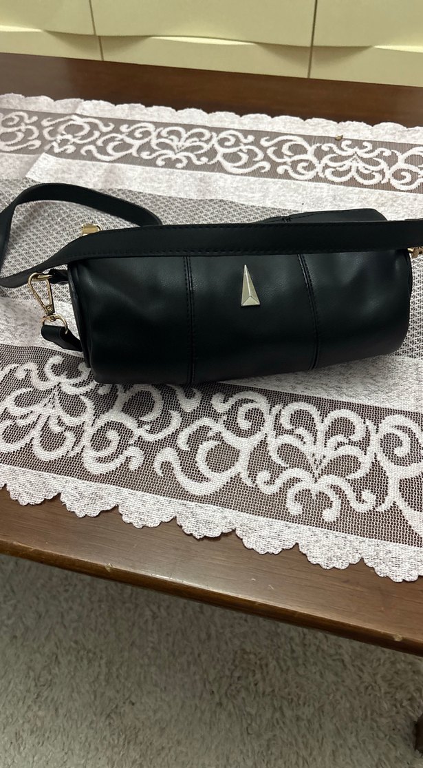 Siyah Deri Kadın Çanta Fermuarlı - Görsel 2