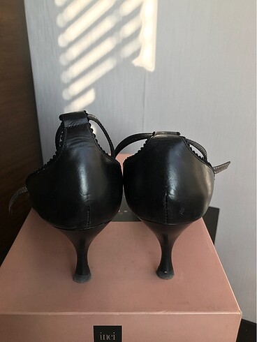 37 Beden siyah Renk İnci Deri Topuklu Ayakkabı